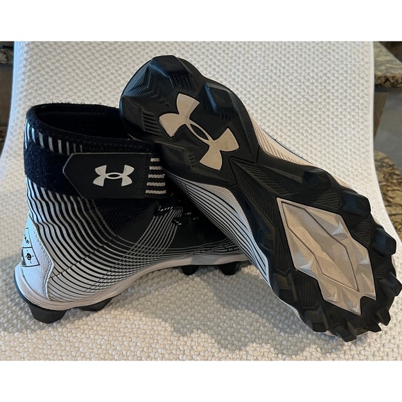 Under Armour Highlight Franchise RM Senior Football Cleats BLK/White Sz 9 - Picture 9 of 9